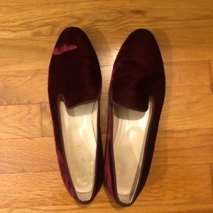 M. Gemi Merlot Velvet Loafers